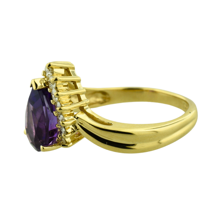 Estate Collection Estate 14K Purple Pear & Diamond Ring