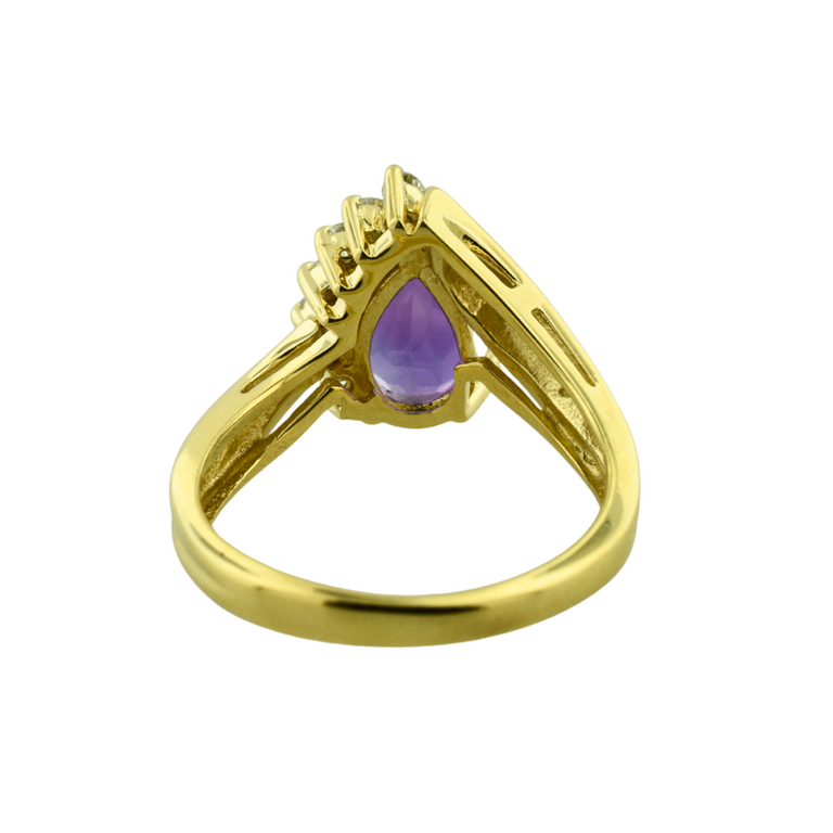 Estate Collection Estate 14K Purple Pear & Diamond Ring