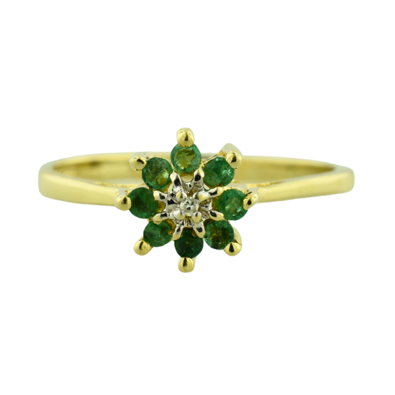 Estate Collection Estate 10K Green Stone Halo Ring