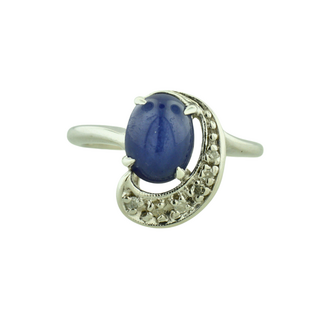 Estate Collection Estate Blue Cabochon & Diamond Ring