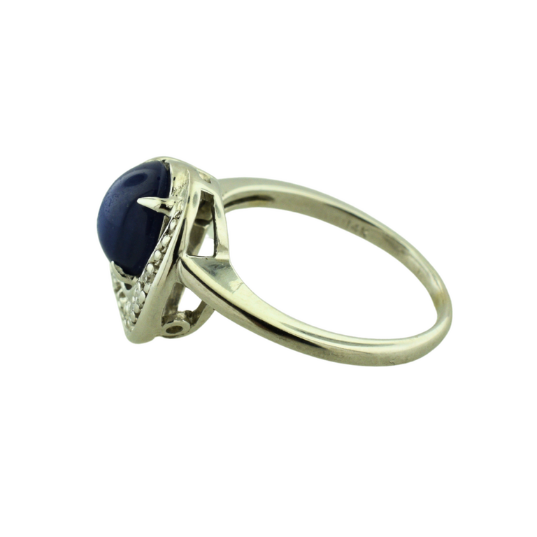 Estate Collection Estate Blue Cabochon & Diamond Ring