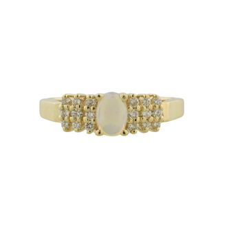 Estate Collection Estate White Cabochon & Diamond Ring