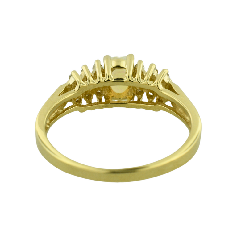 Estate Collection Estate 14K White Cabochon & Diamond Ring