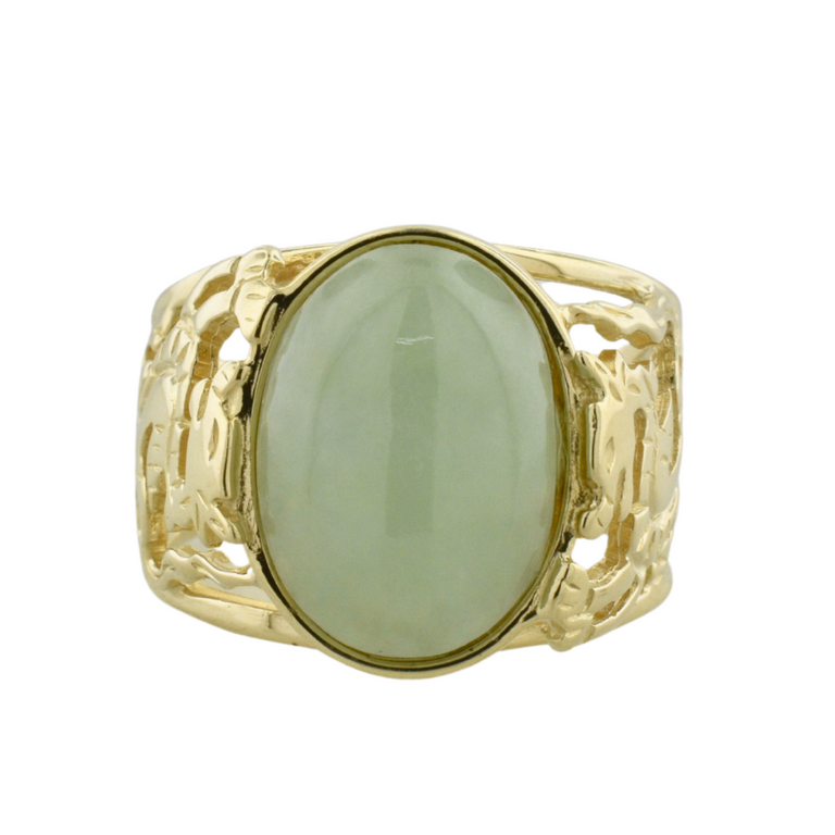 Estate Collection Estate Dragon Ring with Green Cabochon