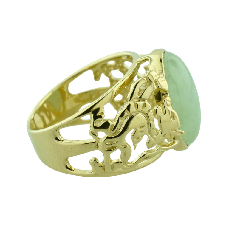 Estate Collection Estate Dragon Ring with Green Cabochon
