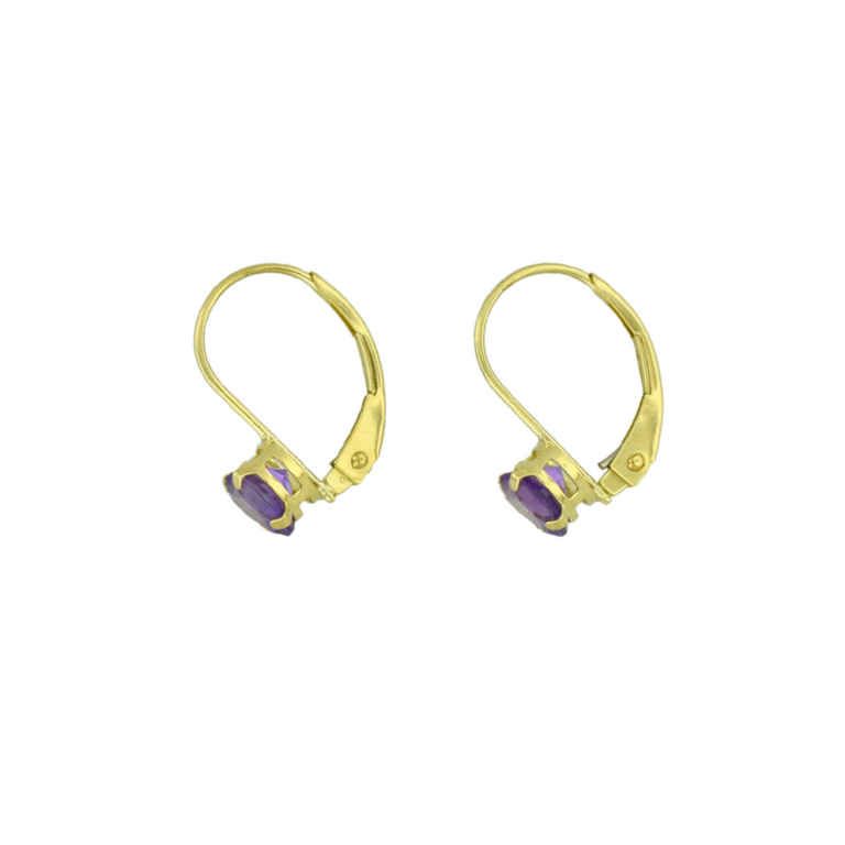 Estate Collection Estate Heart-Shaped Purple Stone Earrings
