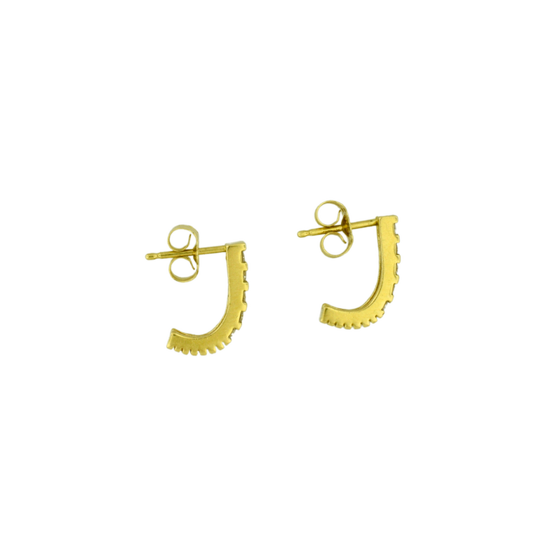 Estate Collection Estate Diamond J-Hoop Earrings