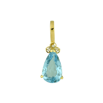 Estate Collection Estate Pear-Shaped Blue Stone & Diamond Enhancer