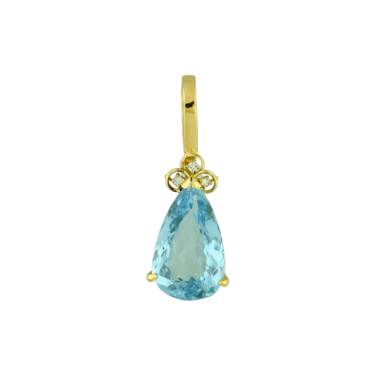 Estate Collection Estate Pear-Shaped Blue Stone & Diamond Enhancer