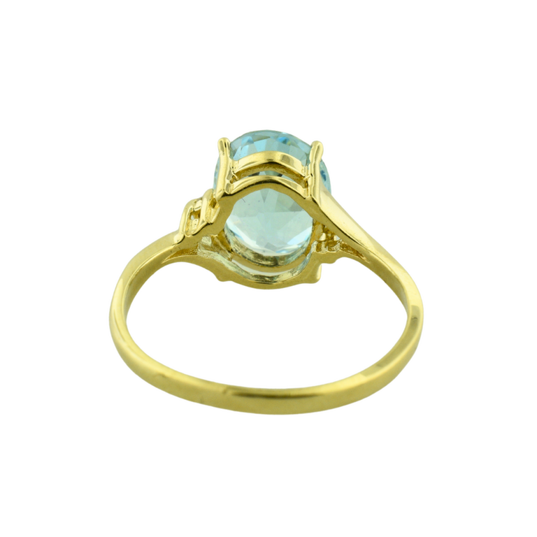 Estate Collection Estate Oval Blue Stone & Diamond Ring