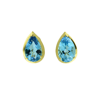 Estate Collection Estate Pear-Shaped Blue Omega Back Earrings