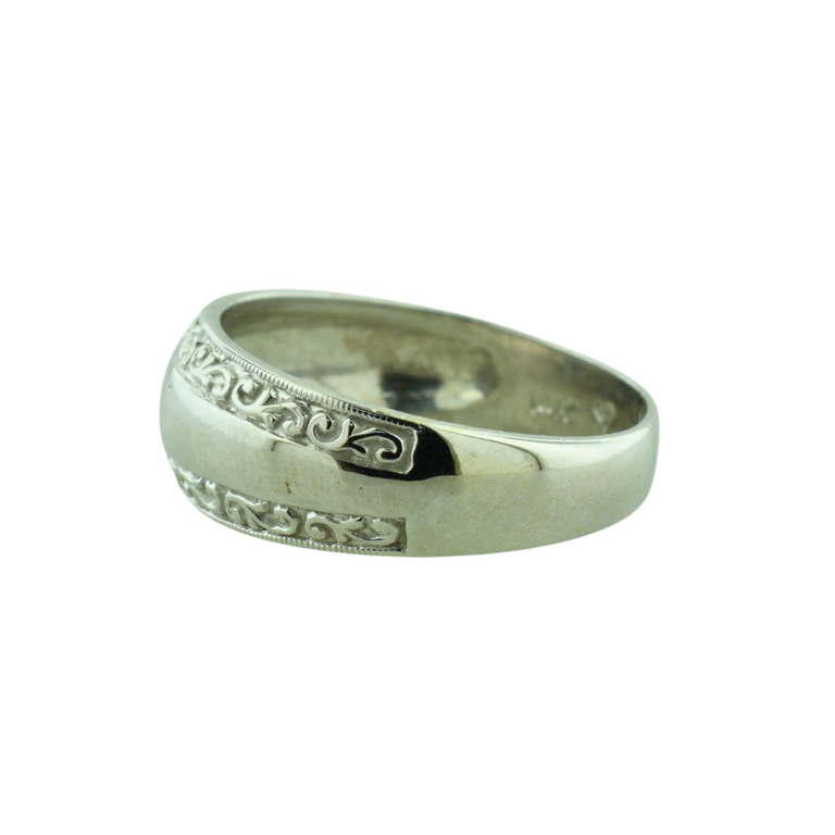 Estate Collection Estate White Filigree Band