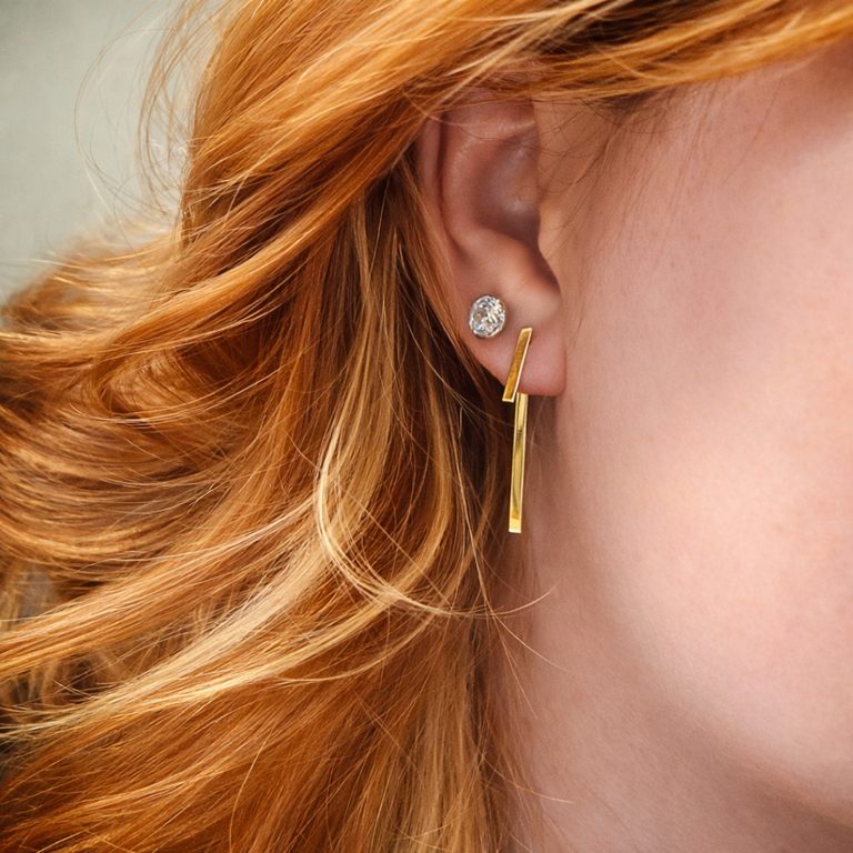 Estate Collection Estate Gold Linear Drop Earrings