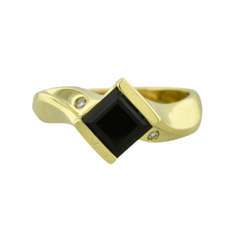 Estate Collection Estate Bypass Ring with Black Center