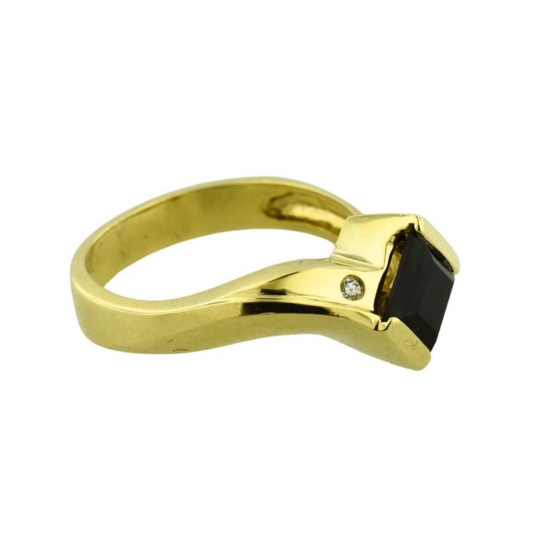 Estate Collection Estate Bypass Ring with Black Center