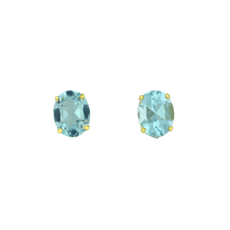 Estate Collection Estate Oval Blue Stone Studs