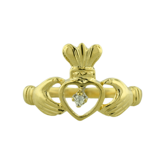 Estate Collection Estate Claddagh Ring with Diamond Accent