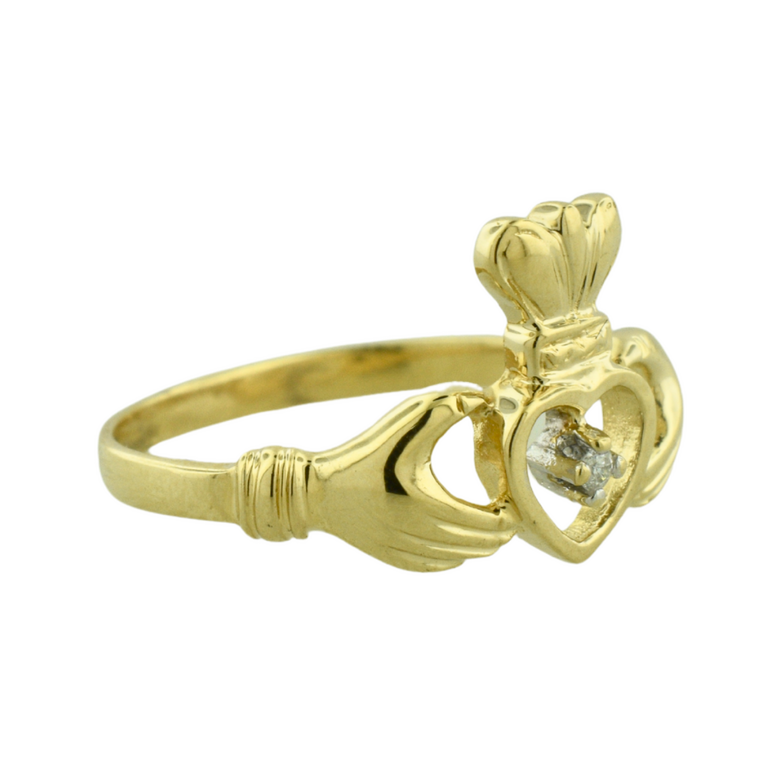 Estate Collection Estate Claddagh Ring with Diamond Accent