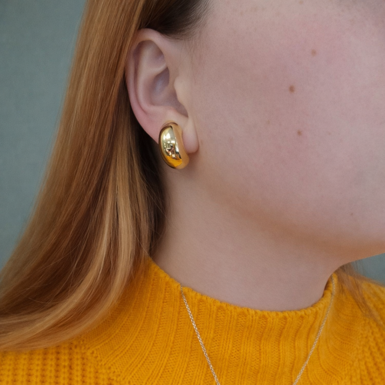 Estate Collection Estate Hollow Clip-On Tube Earrings