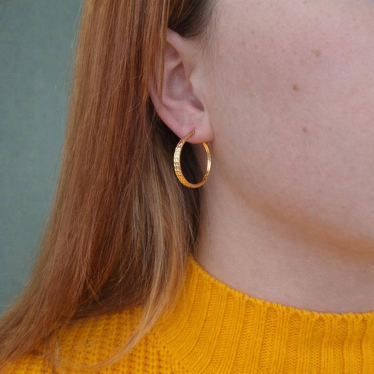 Estate Collection Estate Diamond-Cut Hoop Earrings