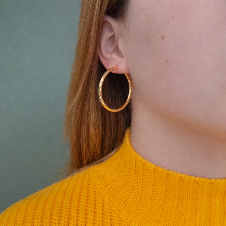 Estate Collection Estate Tube Hoop Earrings (Dented)