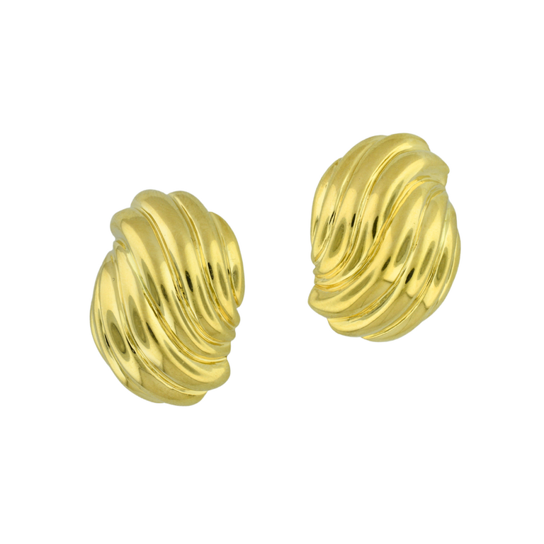 Estate Collection Estate Ribbed Omega Back Earrings