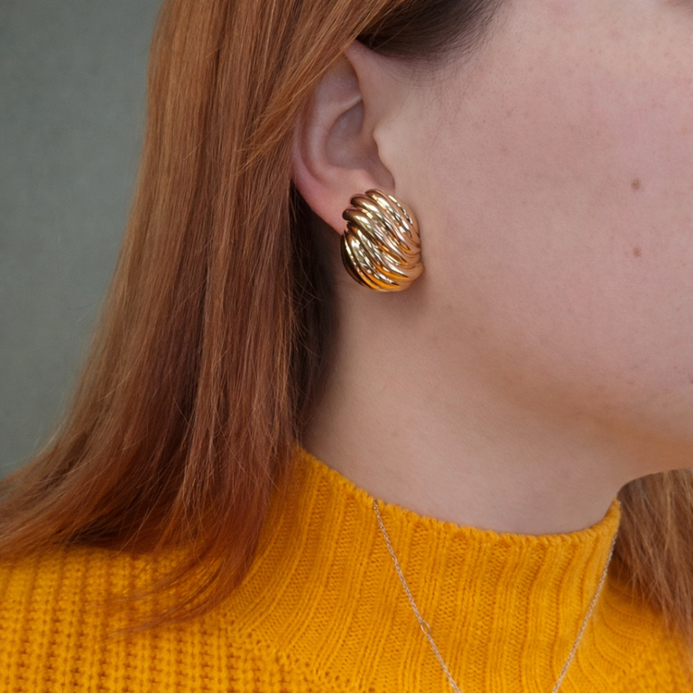 Estate Collection Estate Ribbed Omega Back Earrings