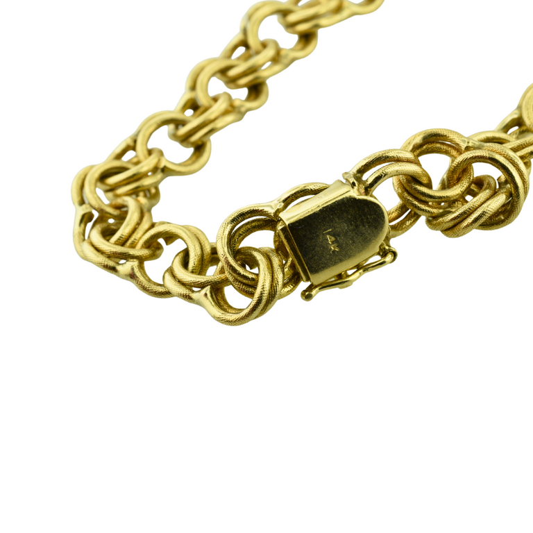 Estate Collection Estate Round Link Bracelet with Heart Clasp