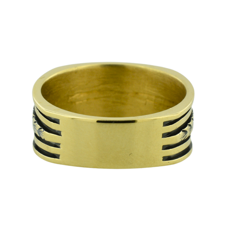 Estate Collection Estate Square Engraved Leaf Band