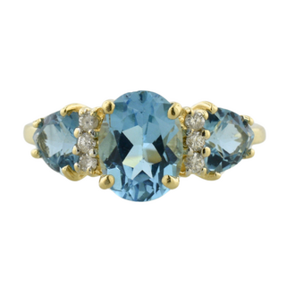 Estate Collection Estate Three-Stone Blue Stone & Diamond