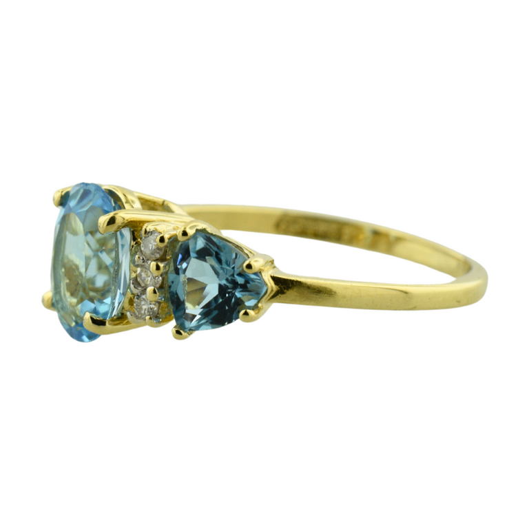 Estate Collection Estate Three-Stone Blue Stone & Diamond