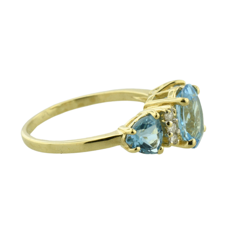 Estate Collection Estate Three-Stone Blue Stone & Diamond