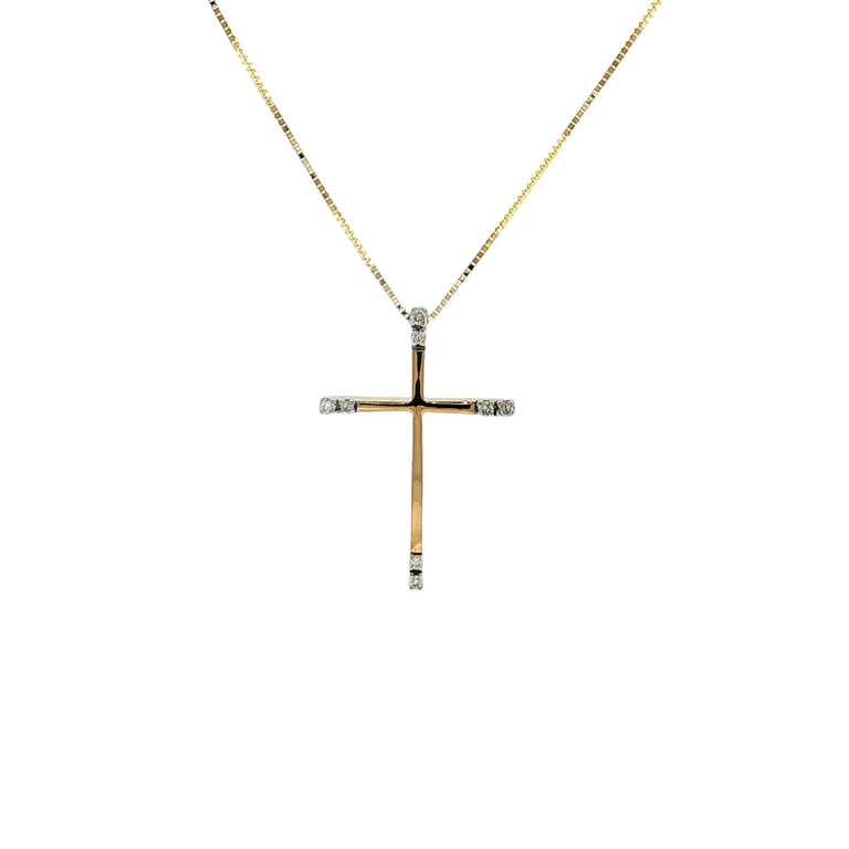 Expressions Jewelers Cross with Diamond Ends - 0.05cttw