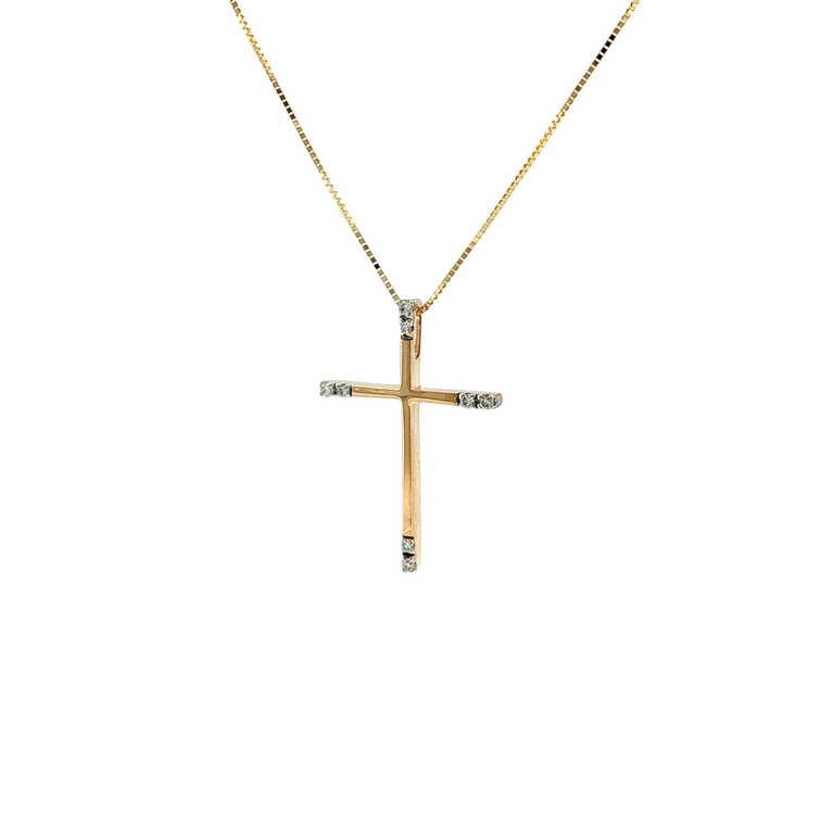 Expressions Jewelers Cross with Diamond Ends - 0.05cttw