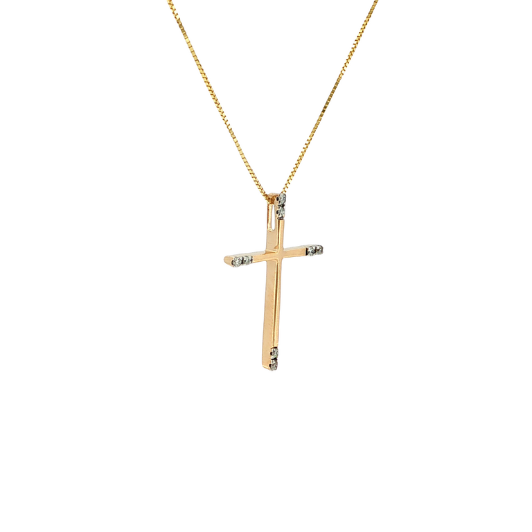 Expressions Jewelers Cross with Diamond Ends - 0.05cttw