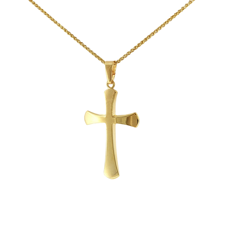 Expressions Jewelers 14K Flared Yellow Cross Pendant