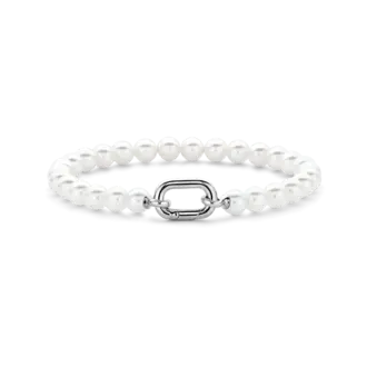 Ti Sento Pearl Bracelet with Fancy Sterling Closure - 7"
