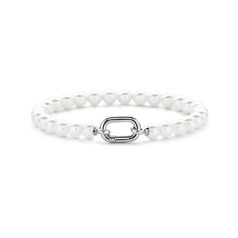Ti Sento Pearl Bracelet with Fancy Sterling Closure - 7"