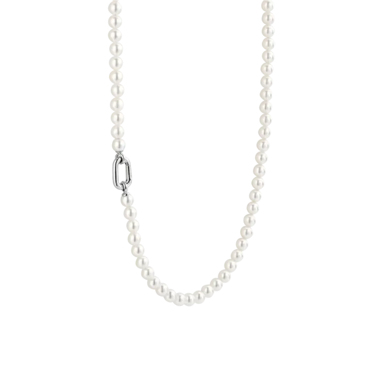 Ti Sento Shell Pearl Necklace with Fancy Sterling Closure 18"