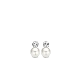Ti Sento Zirconia & Shell Pearl Earstuds