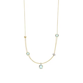 Ti Sento Layered Blue Cushion Necklace