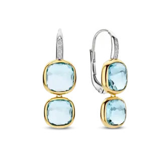 Ti Sento Double Blue Cushion Earrings