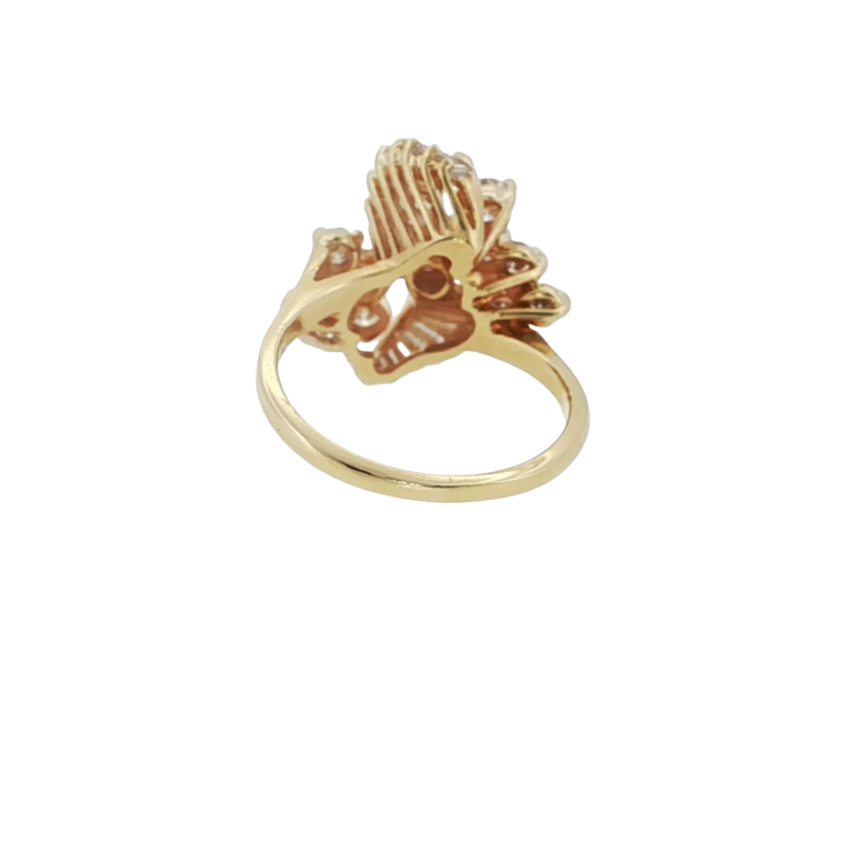 Estate Collection Estate Diamond Cluster Ring with Round & Baguette Diamonds