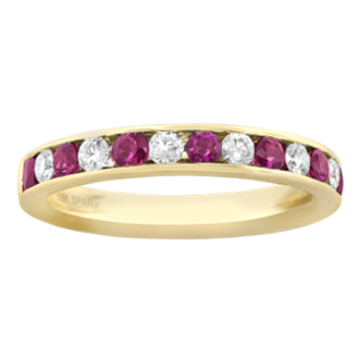 Expressions Jewelers Ruby and Diamond Channel Set Ring