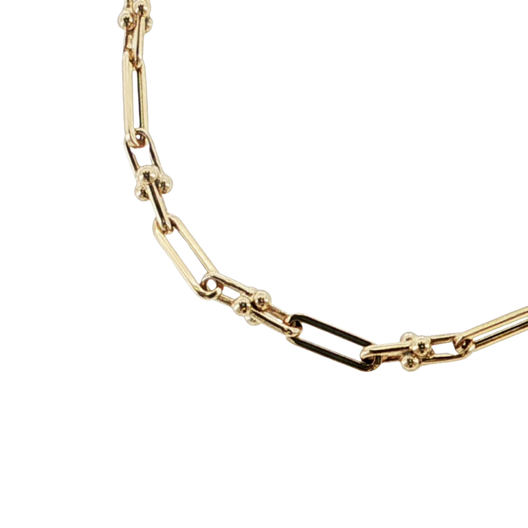 Expressions Jewelers 14K Yellow Gold Paperclip and Stirrup Link Bracelet