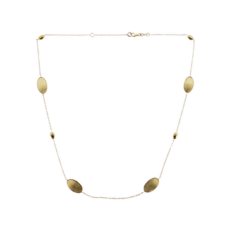 Expressions Jewelers Gold Matte Oval Station Necklace