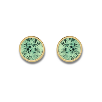 Bezel Set Peridot Stud Earrings