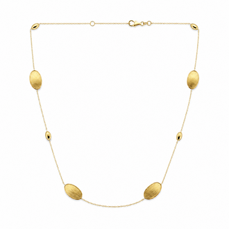 Expressions Jewelers Gold Matte Oval Station Necklace