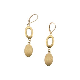 Estate Collection Estate Gold Brushed Oval Dangle Earrings