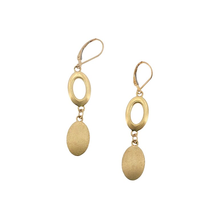 Estate Collection Estate Gold Brushed Oval Dangle Earrings